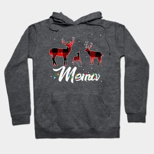 Mema Reindeer Plaid Pajama Shirt Family Christmas Hoodie